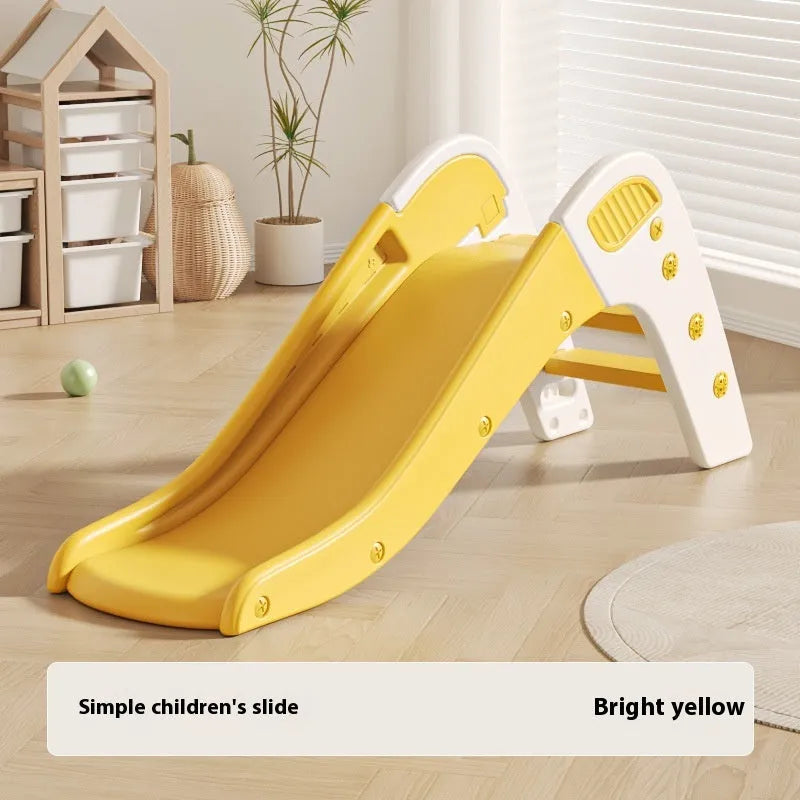 Small plastic baby slide for toddlers under three, shown in blue, yellow, brown, and gray colour options.