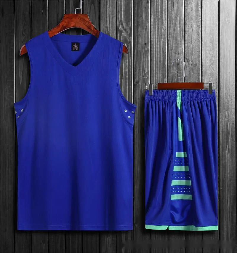 Black and white basketball training sports vest set with trousers for student campus competitions