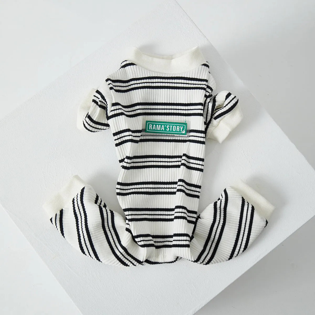 Thin striped polyester pet clothing for dogs and cats in spring summer homewear style