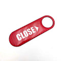 Electric trunk button sticker in carbon black with red edge for car interior modification