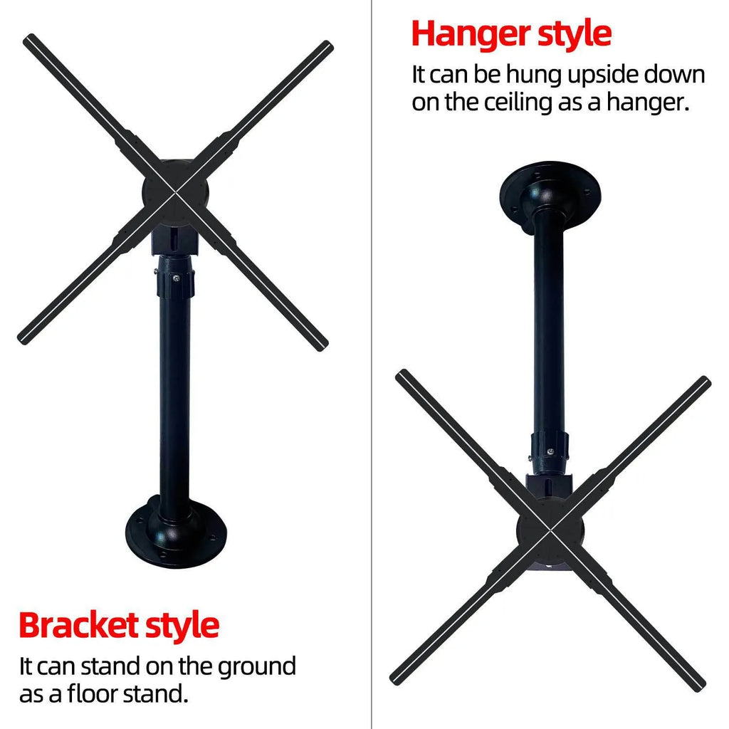 Black metal dedicated desktop hanger stand bracket for holographic 3D projection fan advertising player