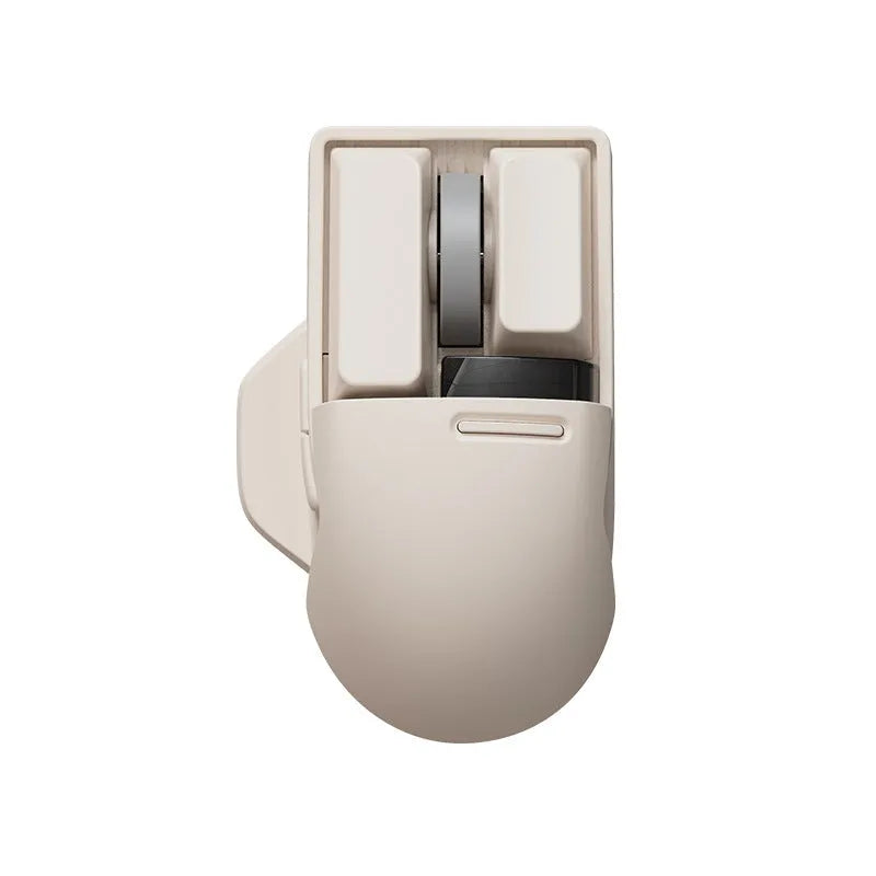 Tofu colour wireless computer mouse with ergonomic shape and multiple connection options