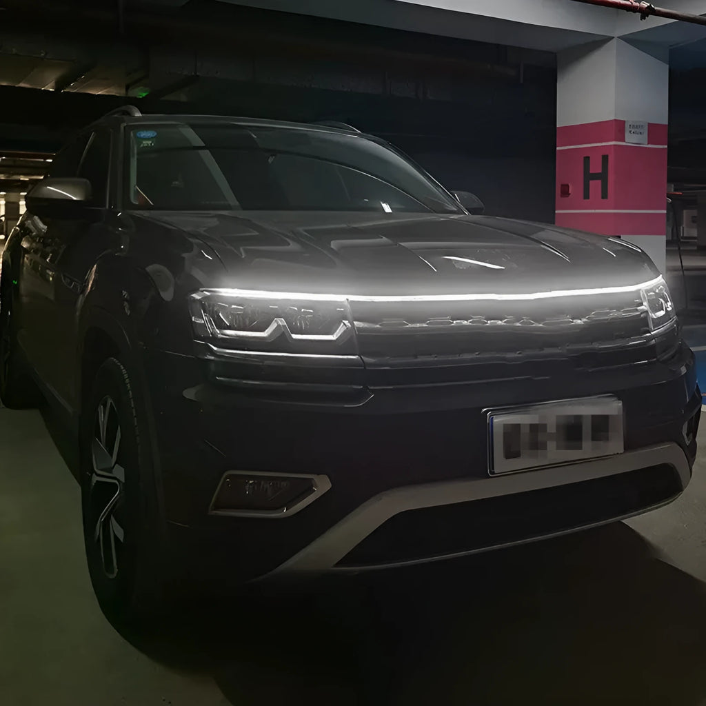 Dynamic penetrating daytime running light car decoration lamp in 1.2m to 2.4m with white light scanning or long bright mode