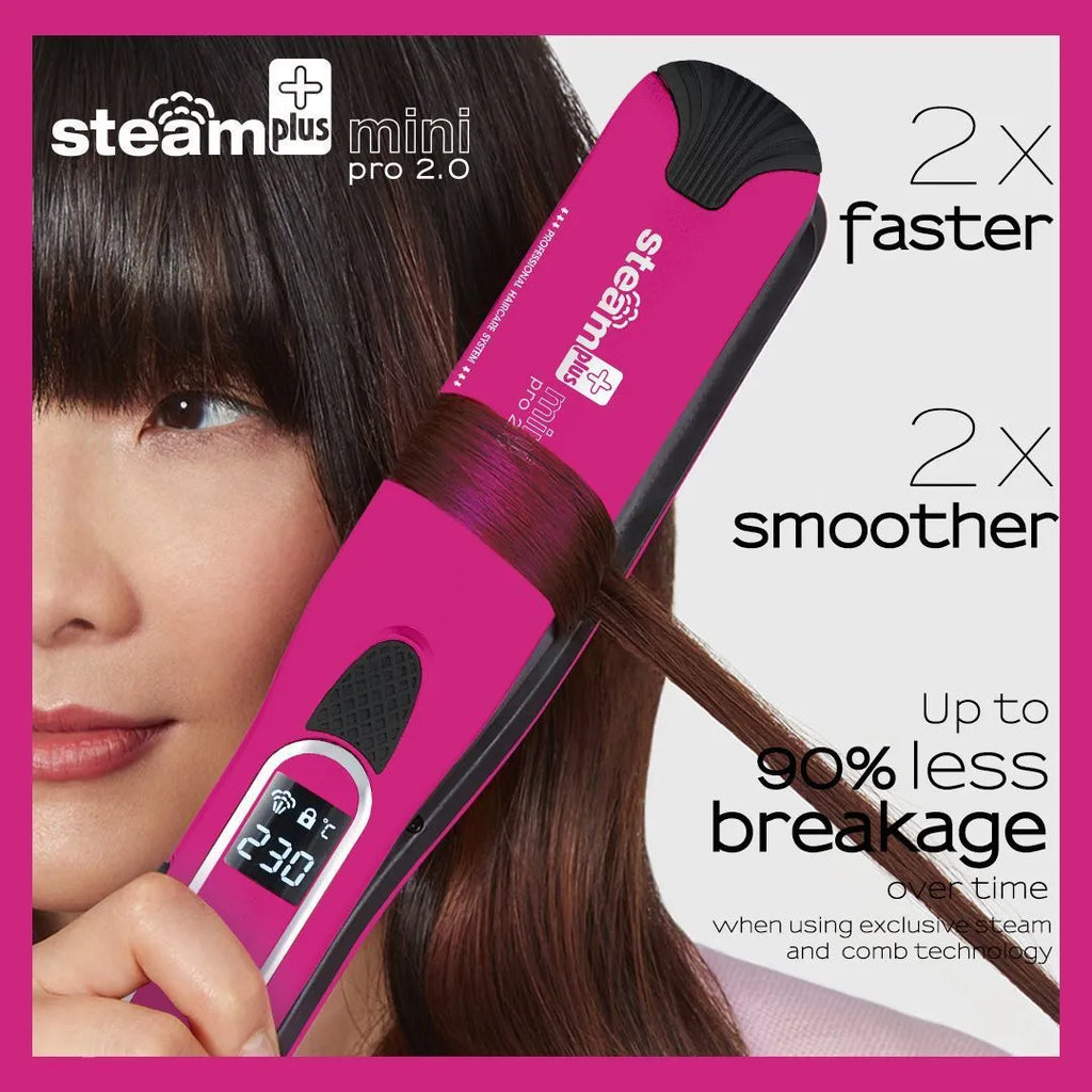 Mini steam splint spray hair straightener in champagne, purple or rose red colours