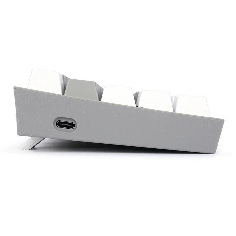 Wireless Bluetooth 61 key mechanical keyboard with RGB backlight in greywhite colour option