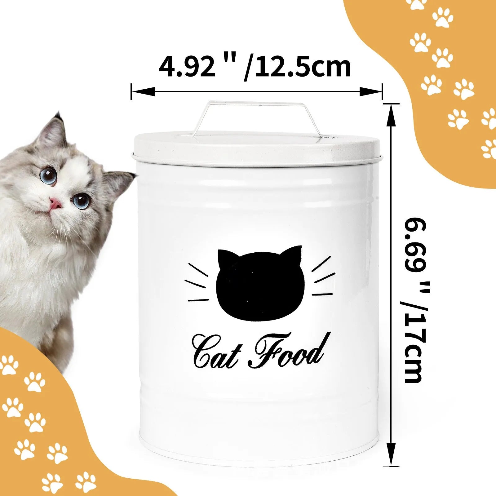 Iron sheet household storage bucket with independent inner box, round can design, black and white colour options