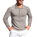Men's striped slim fit short sleeve T-shirt in Army Green colour on a hanger.