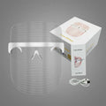 Transparent LED three-colour beauty mask for home acne removal and skin whitening