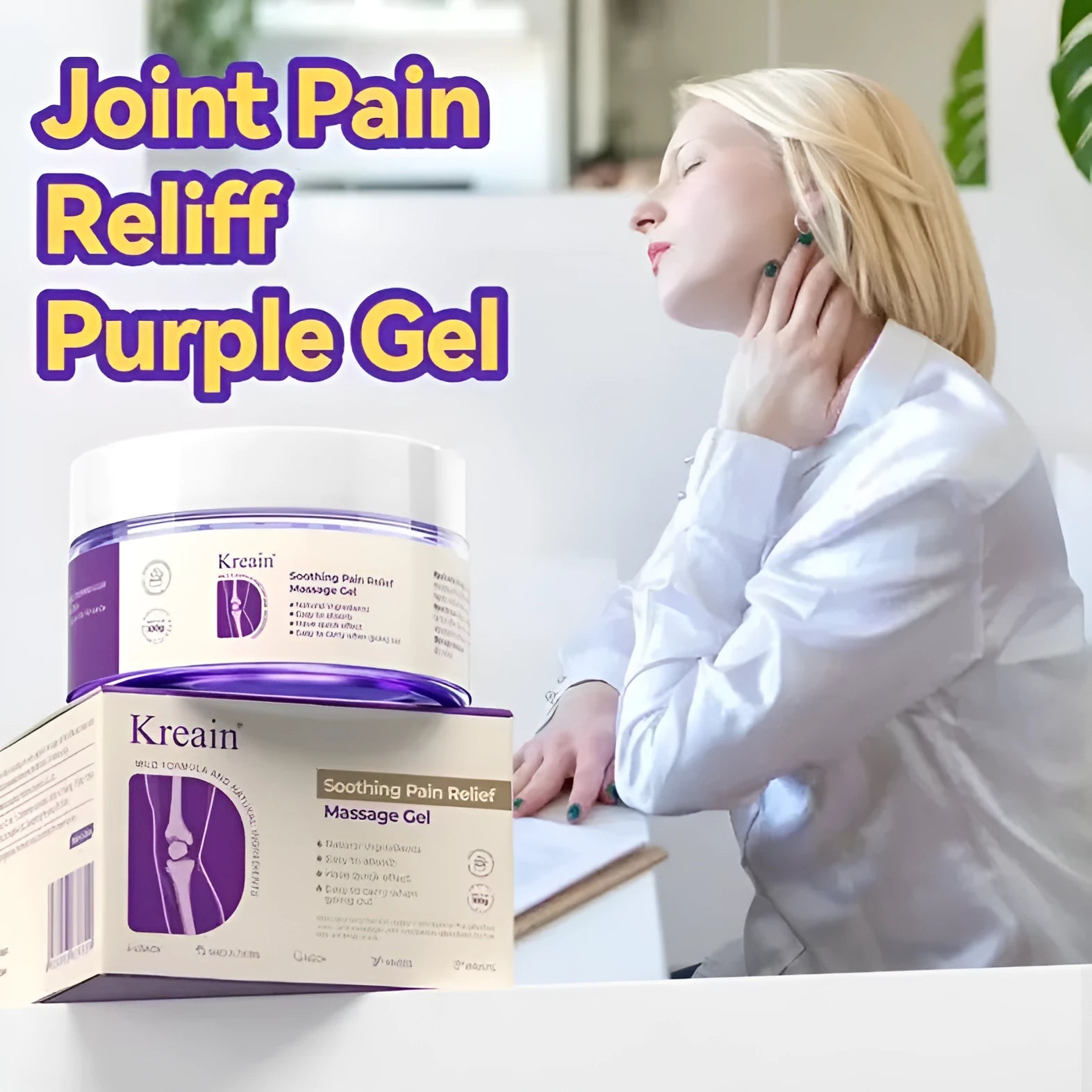100g tube of joint pain care gel with herbal cooling formula for topical application