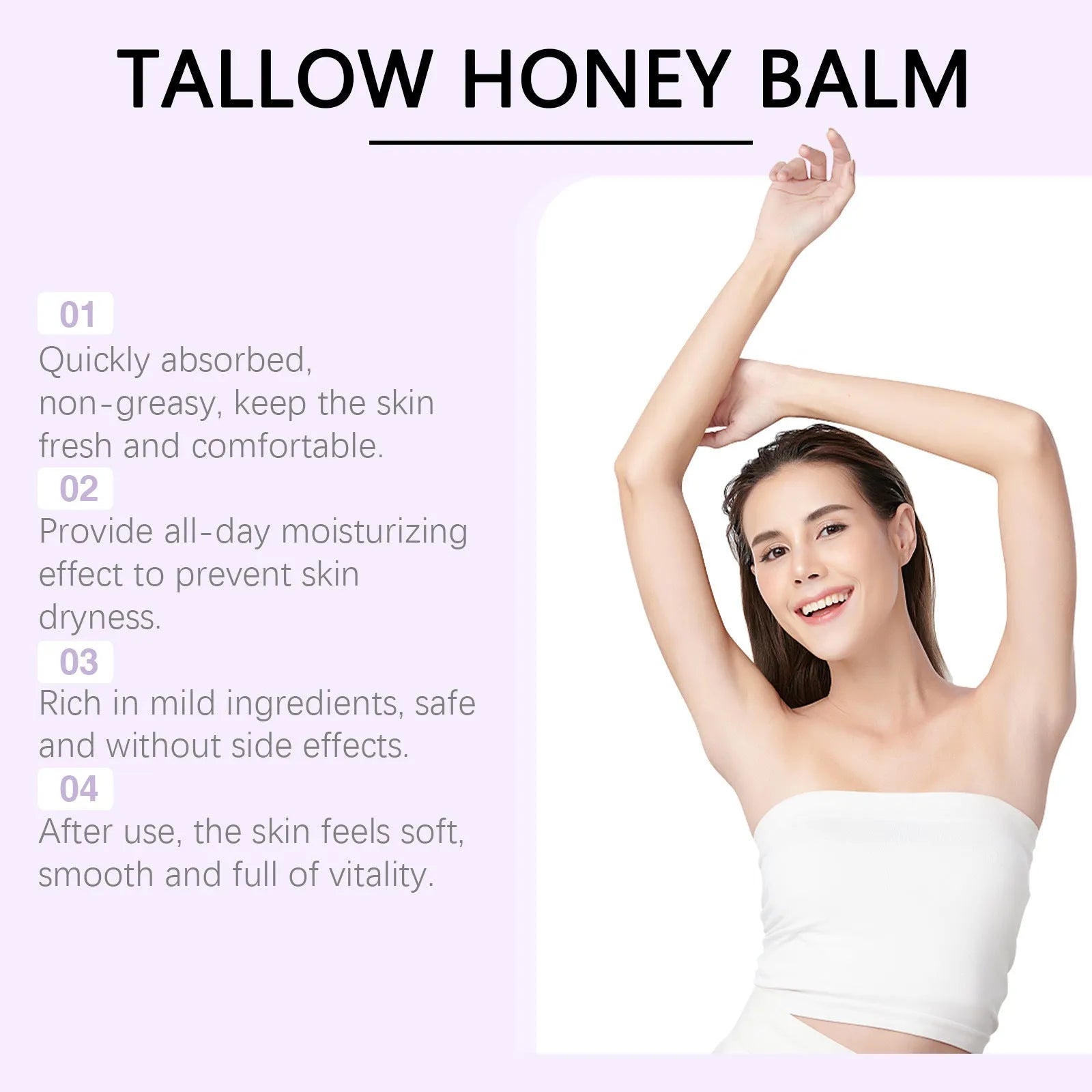 57g tallow honey skin repair moisturising cream container for dry skin relief and elasticity restoration