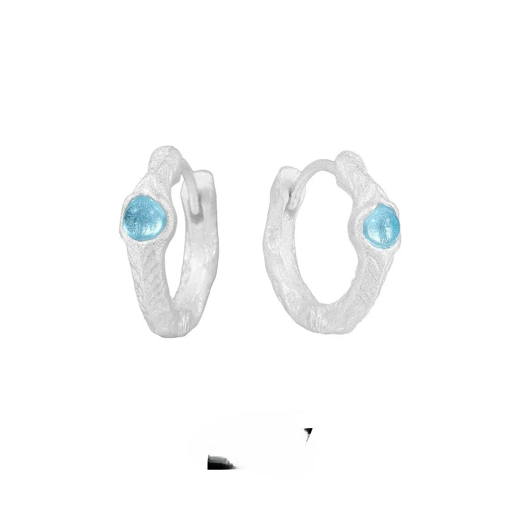 Geometric round women's ear clip in burnt silver electroplated 925 sterling silver