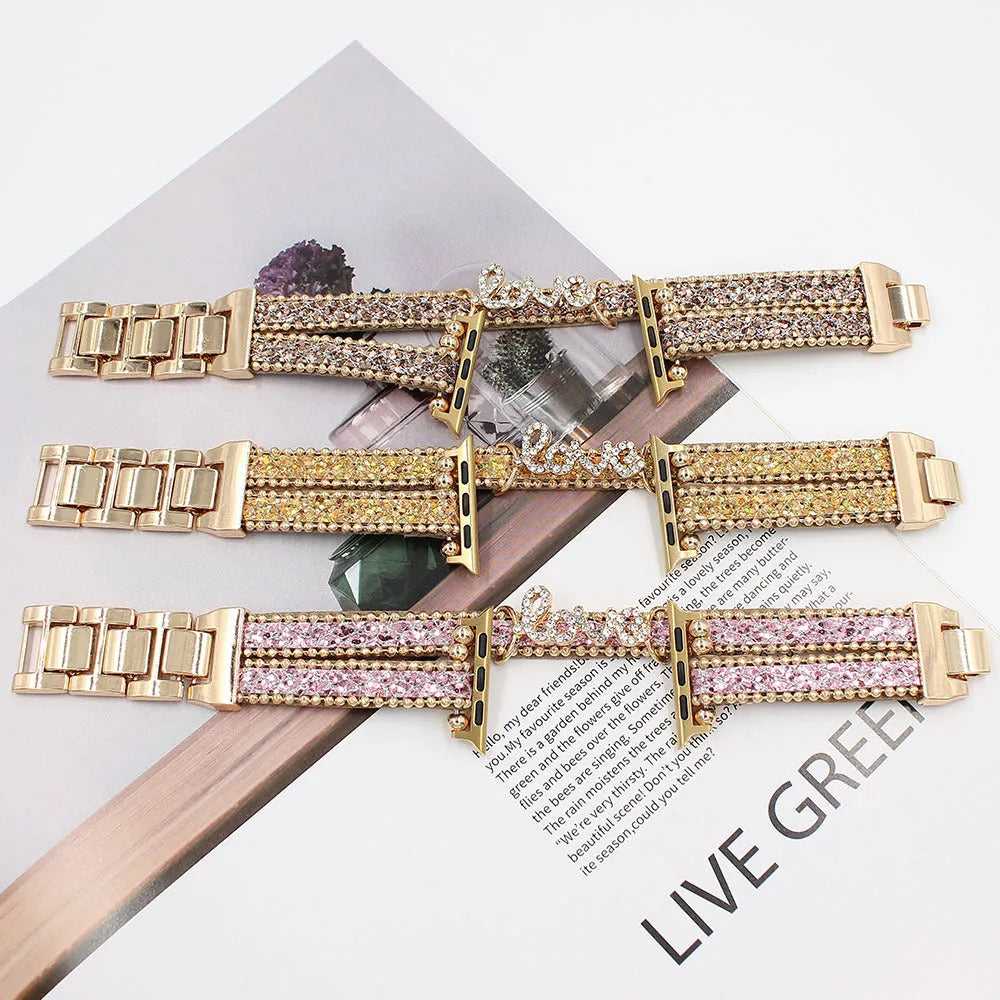 Smart Letters imitation leather watch strap for Apple Watch 38mm and 42mm in colour white