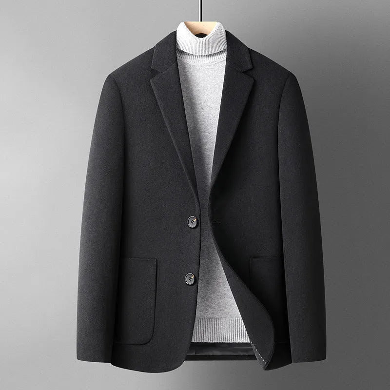 Men's slim-fit wool-blend suit jacket in grey, black, camel or houndstooth, non-iron finish, sizes M to 4XL