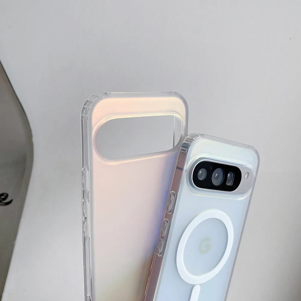 Matte frosted laser phone case for Google Pixel – shockproof TPU + PC anti-fingerprint drop protection