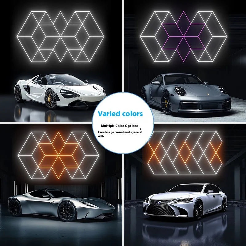 Honeycomb car beauty LED station light 480W with PC shell, 2.4x4.8m size, Diamond Aurora options