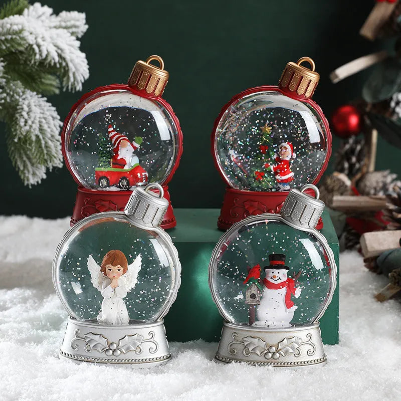 LED Christmas decoration with flame effect in snowman, angel, child tree or old man design