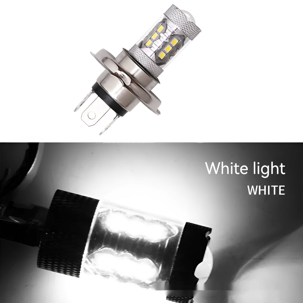 White 6000K car front fog light with aluminium housing, 47x70mm, universal bulb base fit