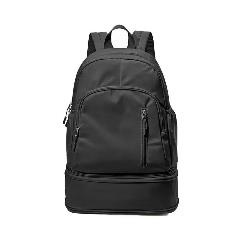 Waterproof polyester casual travel backpack with adjustable curved straps in solid colour options