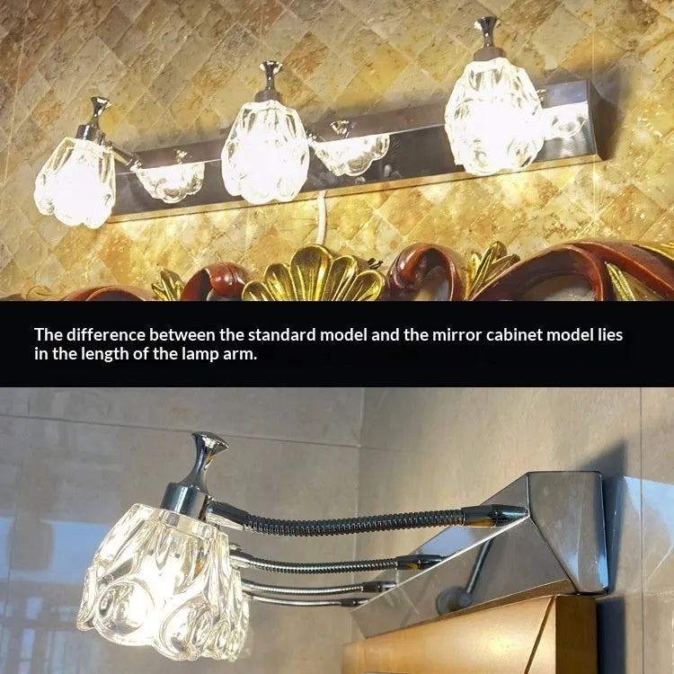 Mirror front bathroom wall lamp with double head option for mirror cabinet lighting