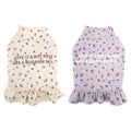 Light purple floral pattern thick insulated dog coat for small breed pet