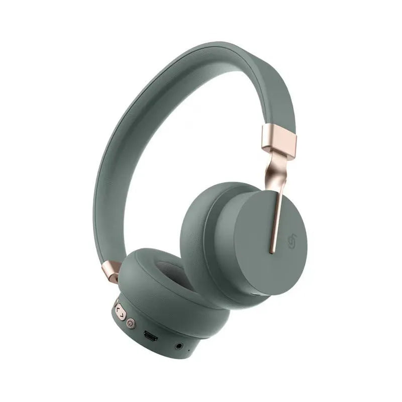 Headworn Bluetooth headset in solid colours: green, black, red, blue, or white.