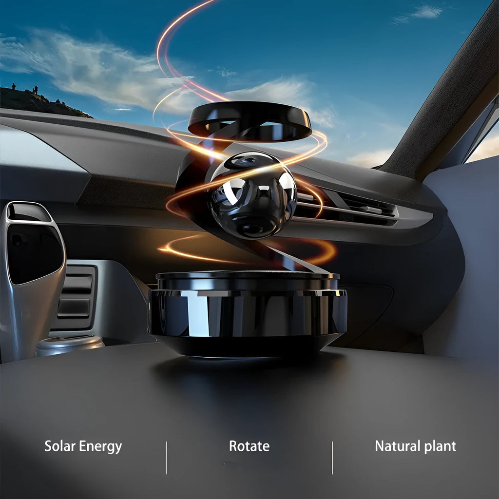 Solar-powered car aromatherapy decoration perfume unit for vehicle interior fragrance and odour control