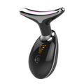 White and black neck fade care massage instrument, 89 x 47 x 120mm, USB rechargeable with EMS and 5 colour light