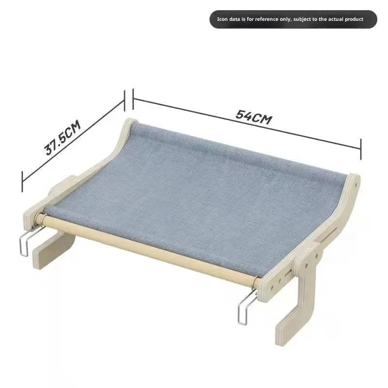 Extra large cat hanging bed with solid wood multi-layer board frame in simple style, available in blue