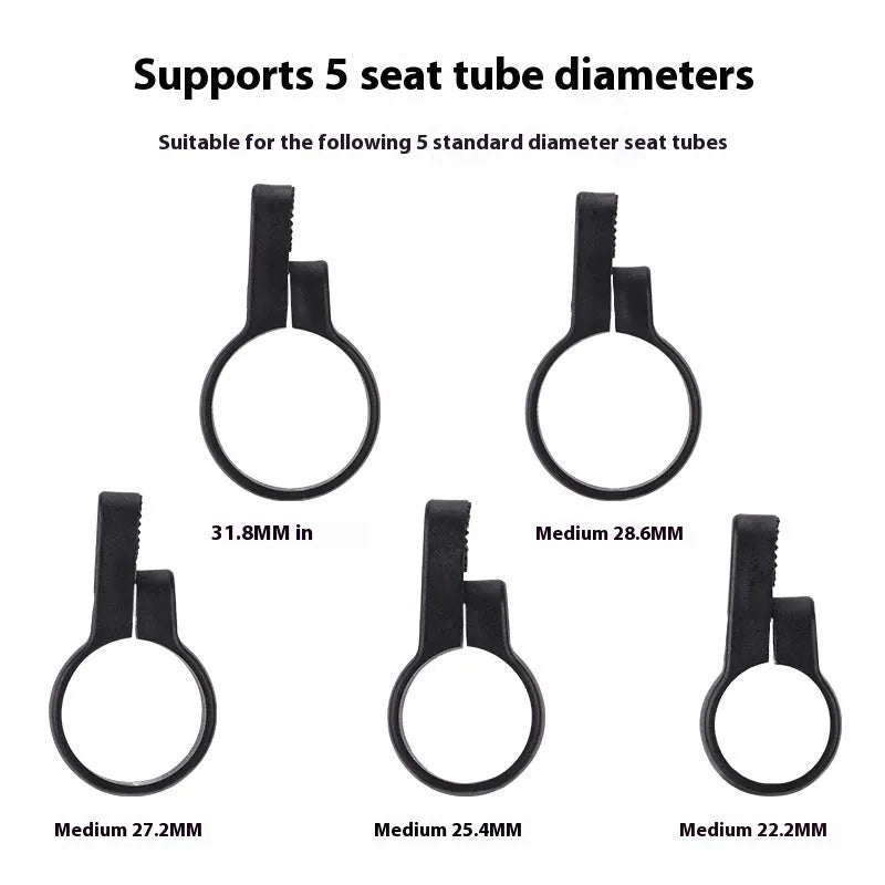 Red plastic bicycle anti-theft taillight bracket with integrated seat post reflector for cycling safety