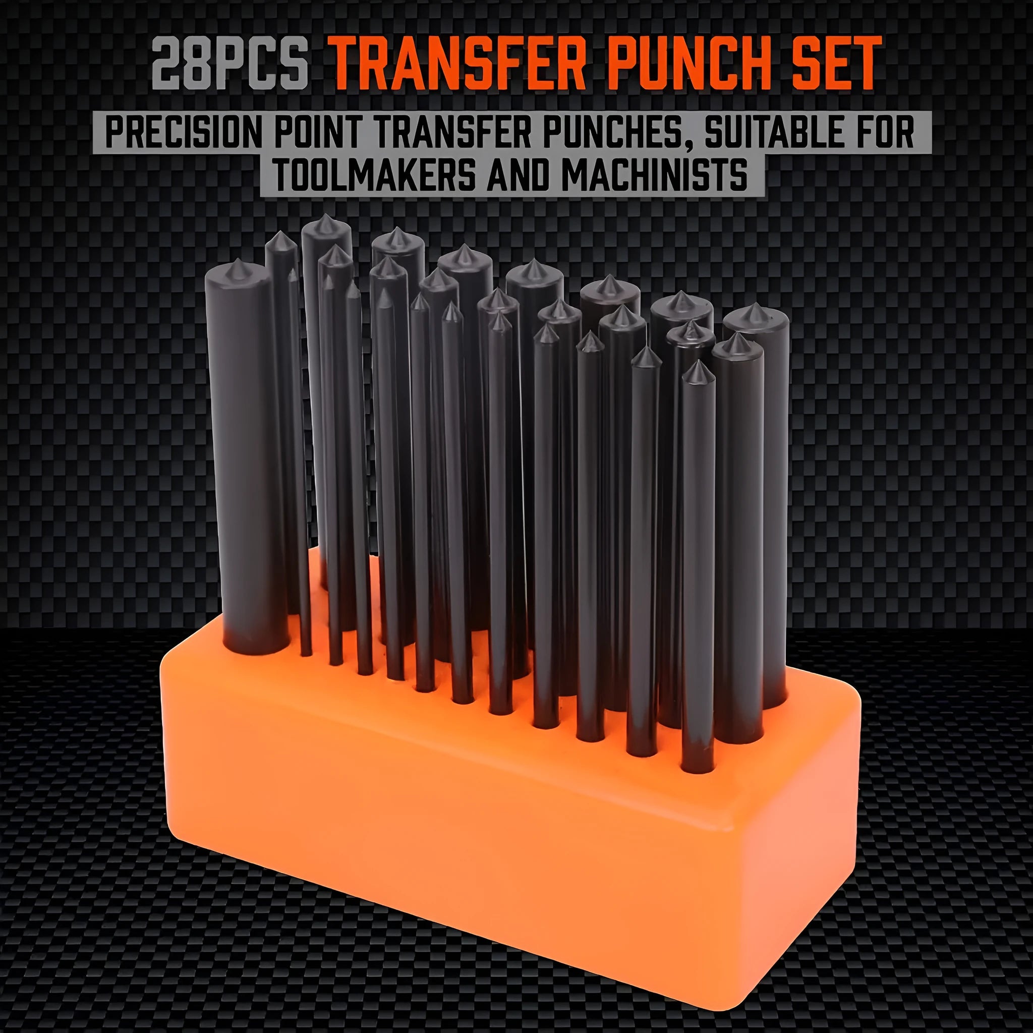 Orange punch needle tufting tool with metal mould head for textile crafts