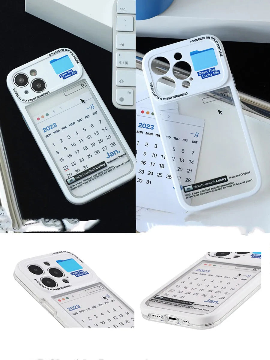 Replaceable soft rubber phone case in calendar style for iPhone models