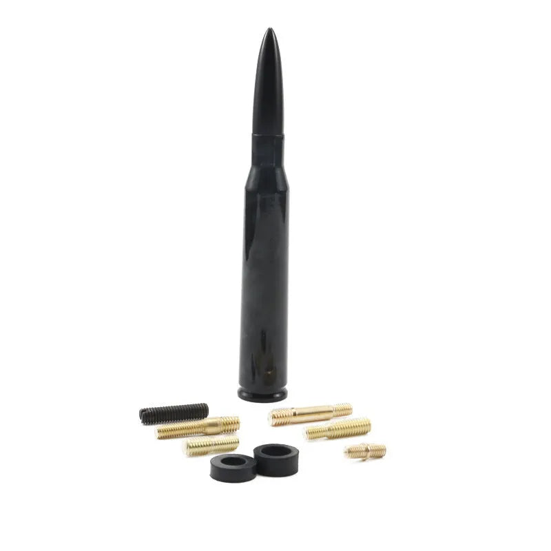 14cm long bullet-shaped car antenna in camouflage green, black, and American flag designs