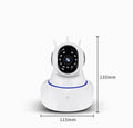 White dome-shaped wireless network security camera with a 3.6mm lens.
