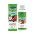 A 100ml bottle of pet 2-in-1 shampoo and conditioner gel with watermelon and coconut extract.