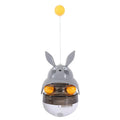 Interactive cat feeder toy treat dispenser with sounding bell in Brown Gray Pink White colours