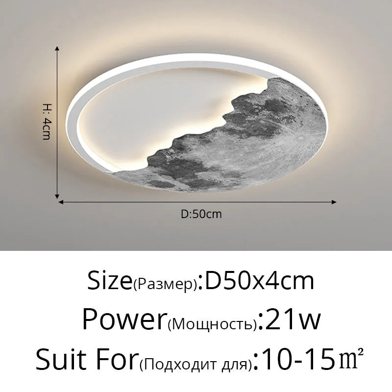 Planet Moon acrylic ceiling lamp with round lampshade in white, LED, 220V, 50,000-hour lifespan