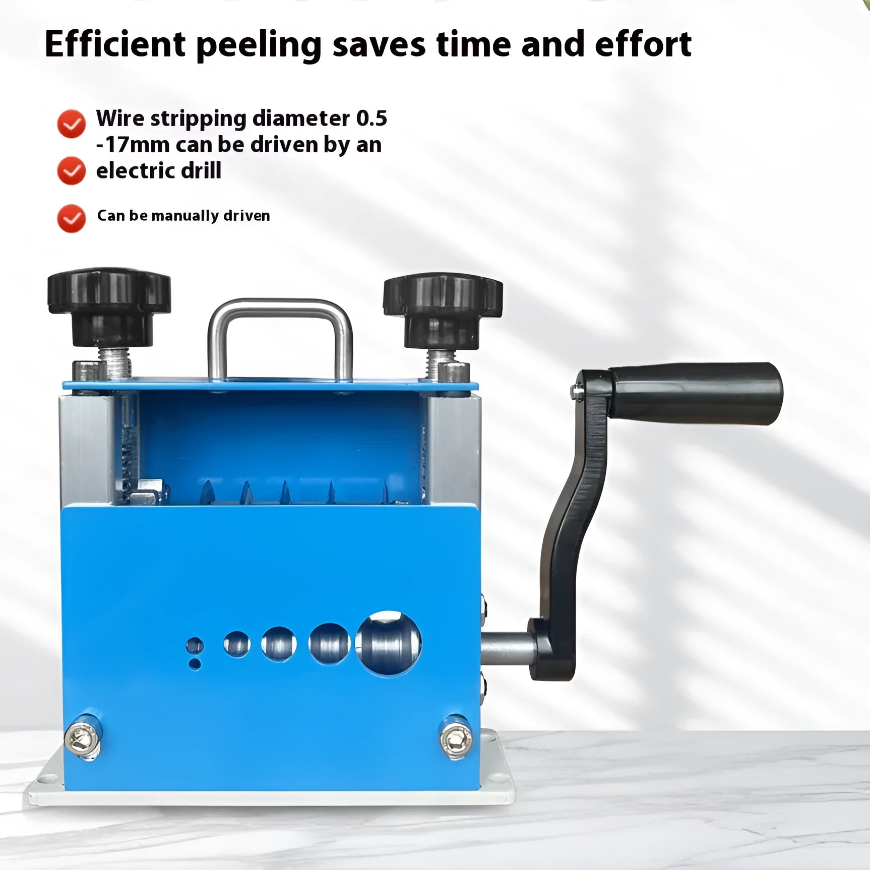 SD-017 manual wire stripping machine with adjustable blades for 0.5-17mm wires.