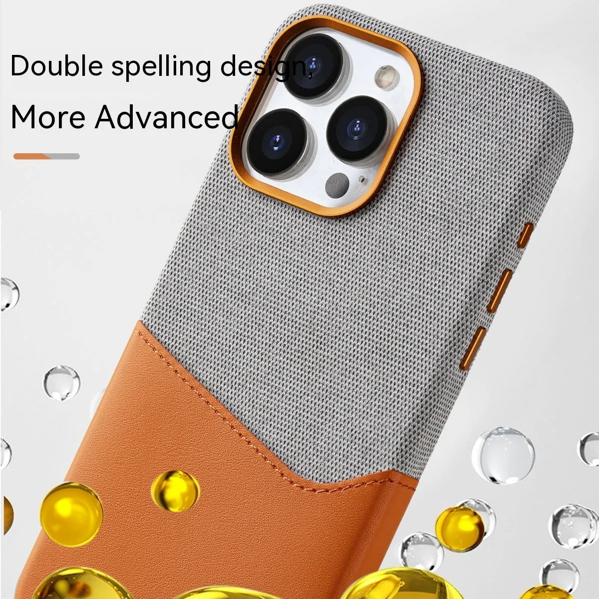 Leather magnetic card phone case for iPhone 14 Pro Max in black with colour-matched card slot and retro stitching