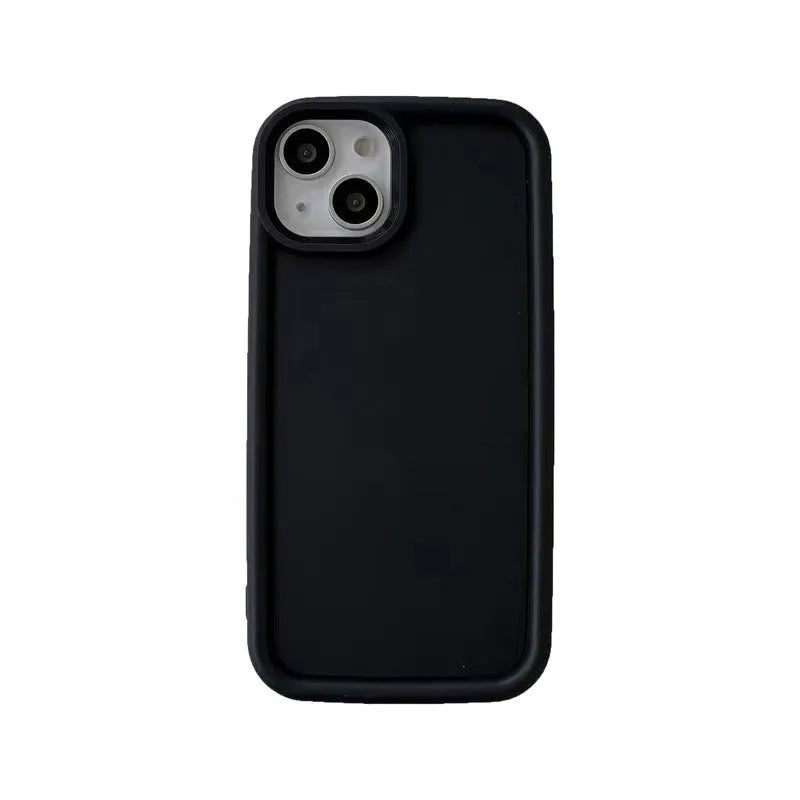 Frosted matte silicone iPhone case with skin-feel texture in solid colour options