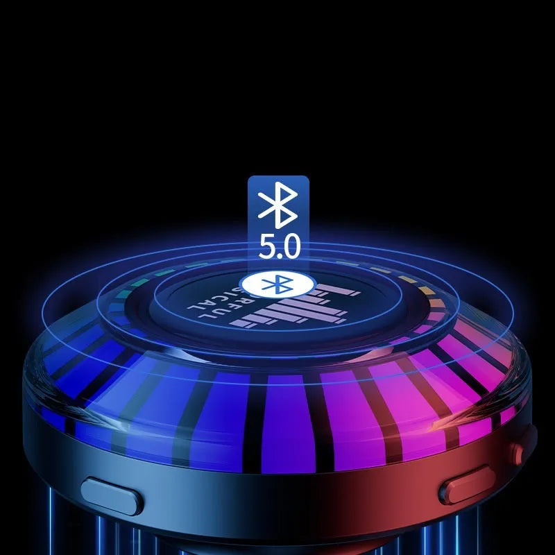 Compact cube-shaped voice-controlled Bluetooth LED lamp with polar light effects