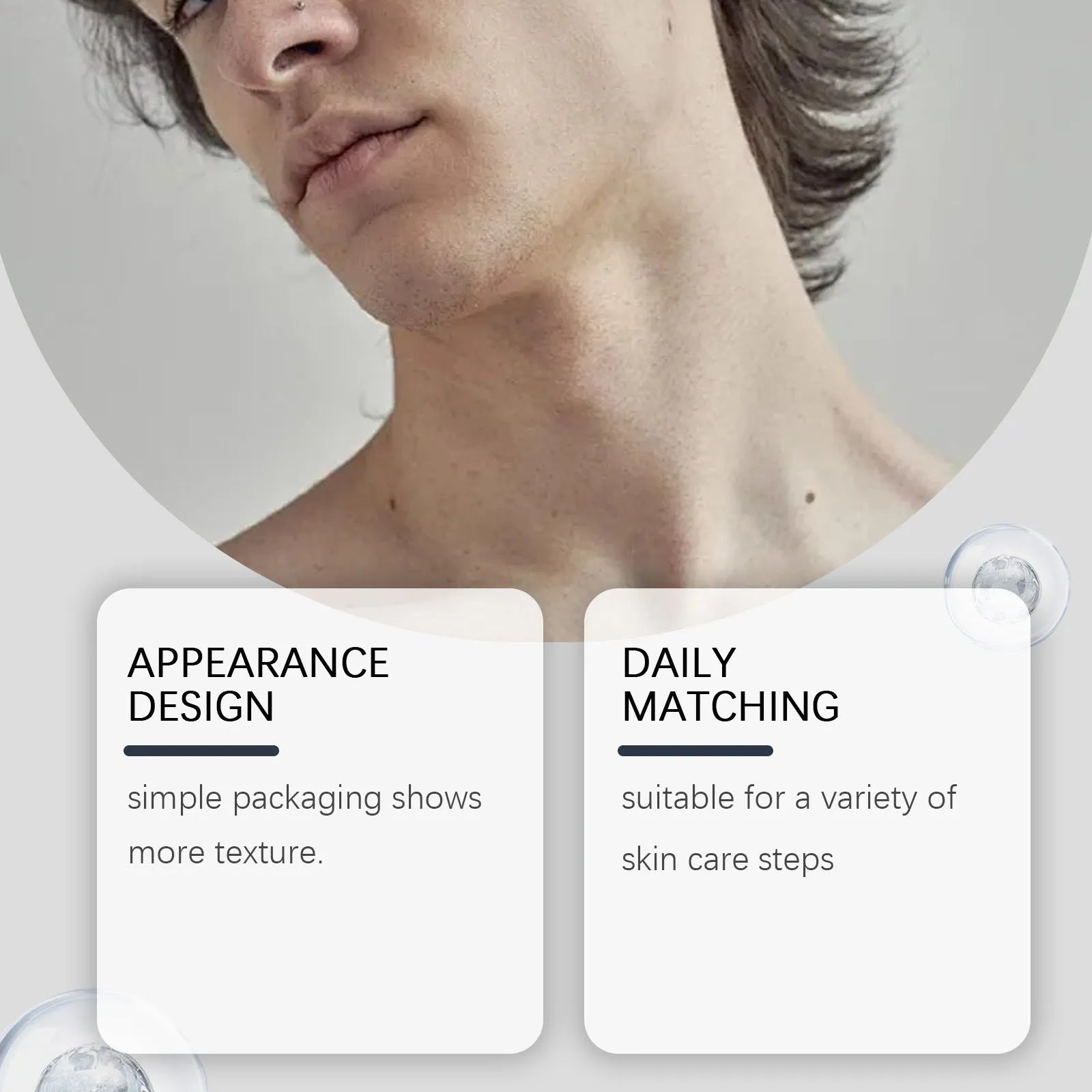 50g jar of men's neck cream with collagen and retinol for anti-wrinkle care