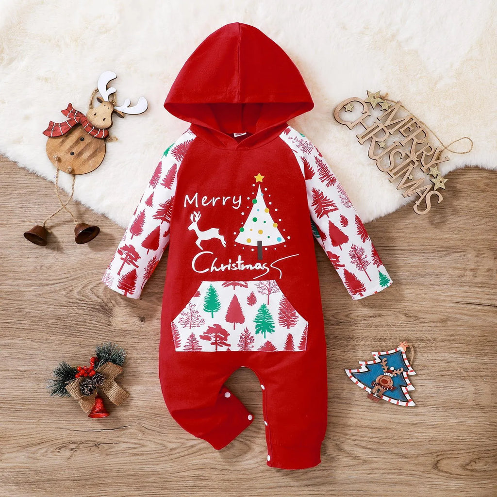 Children's cotton hooded long-sleeved climbing one-piece in apricot colour suitable for 60-100cm height