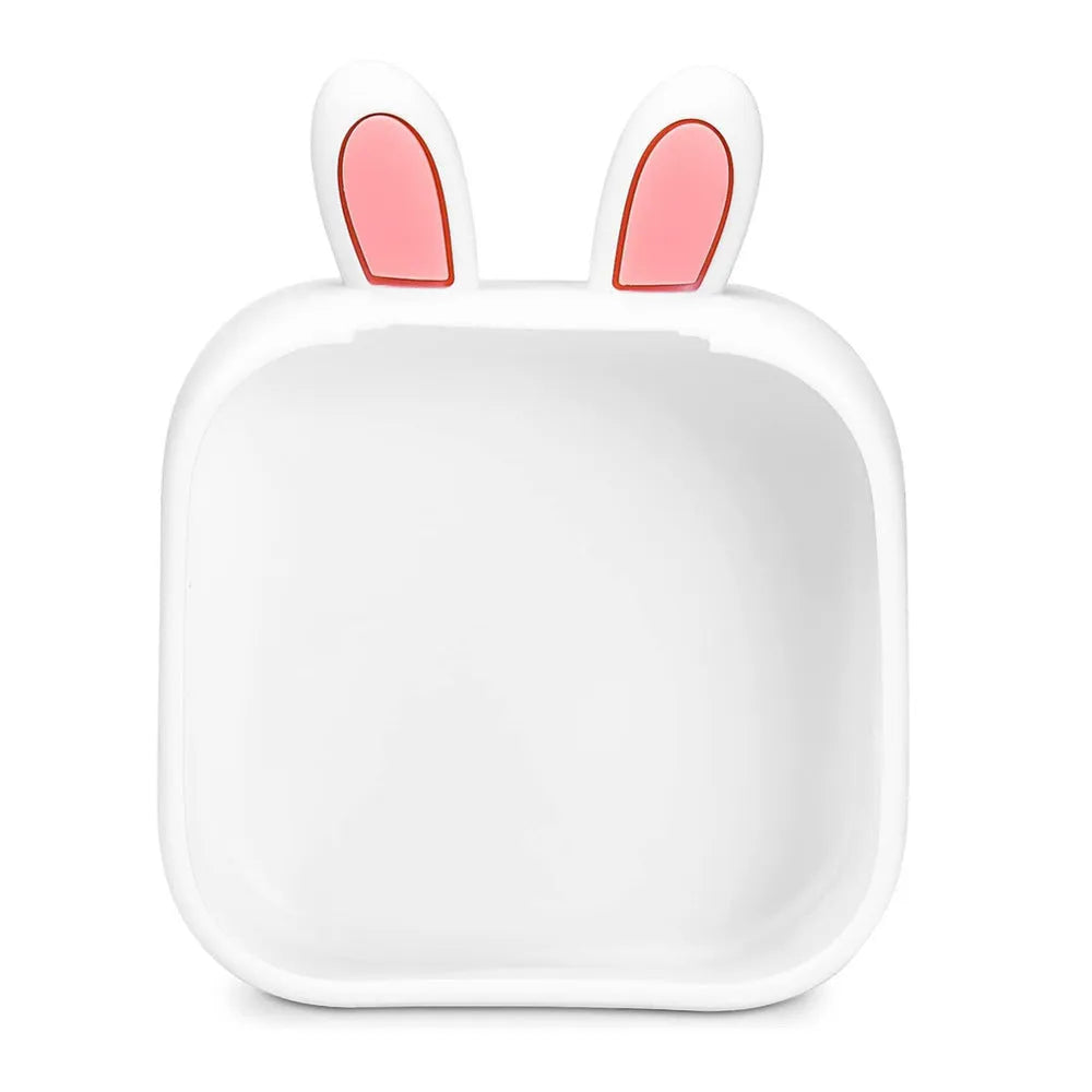 Mini pocket portable printer with USB cable and paper rolls in pink rabbit ear protective case