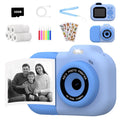 Children's digital toy camera in pink, blue, or purple colour with video recording and game functions.