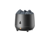 Round black volcano-shaped ultrasonic humidifier and aromatherapy diffuser with USB cable