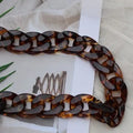 Acrylic chain bag shoulder strap with plastic links in black colour, 20cm by 30cm link size