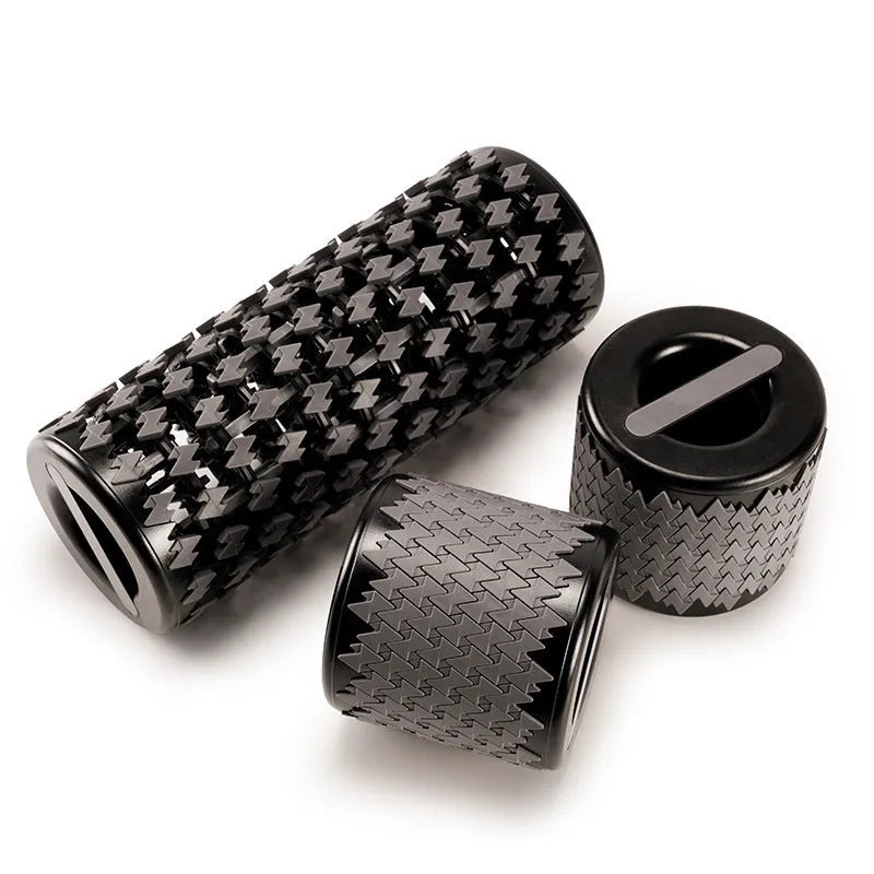 Adjustable telescopic foam roller in black, pink, red or yellow colours for home fitness and muscle relaxation