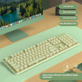 Prewalker V3 wired mechanical-feel keyboard and mouse set in retro green colour on a desk.