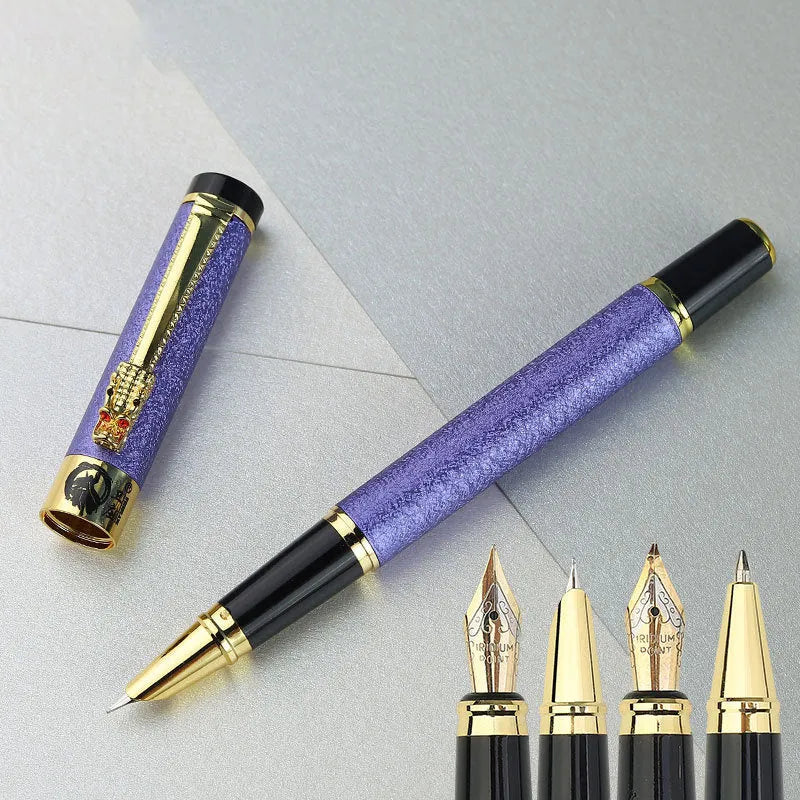 Metal fountain pen with choice of 0.38mm, 0.5mm, 1.0mm art, and ballpoint nibs in seven colours.