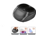 Black foot massager with push-button control, automatic kneading and heating for home use